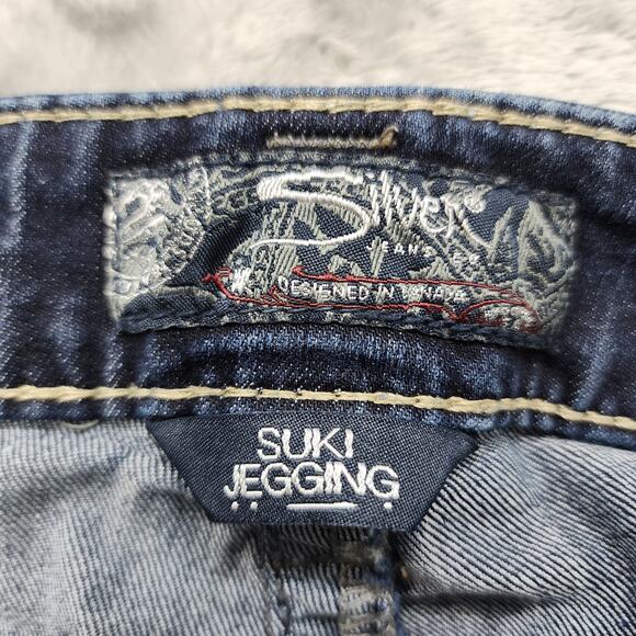 Silver Jeans Womens W36/L31 Blue Dark Wash Suki Jegging Low Rise Straight Leg - Picture 6 of 14